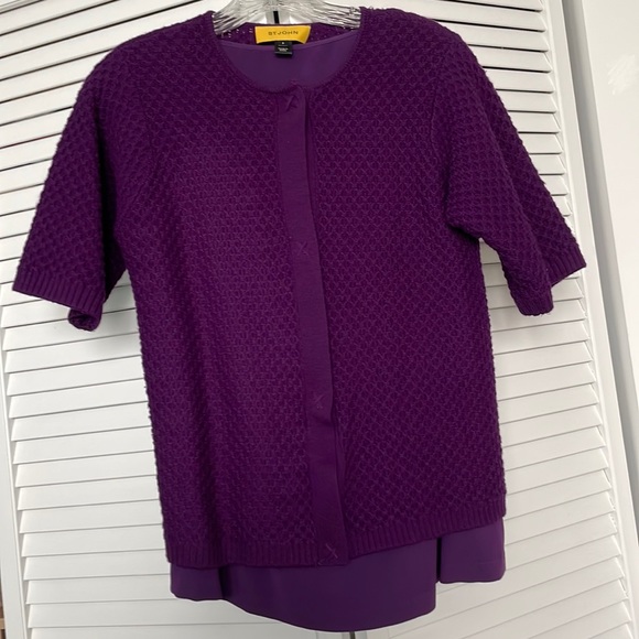 St. John Sweaters - St. John short sleeve sweater with bonus silky shell to match size P and S/M